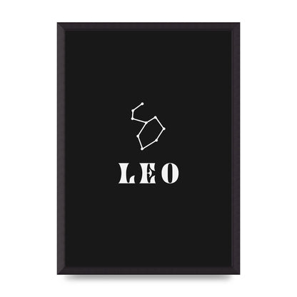 Minimalist Horoscope Star Sign Series Leo Art For The Home - A2 framed