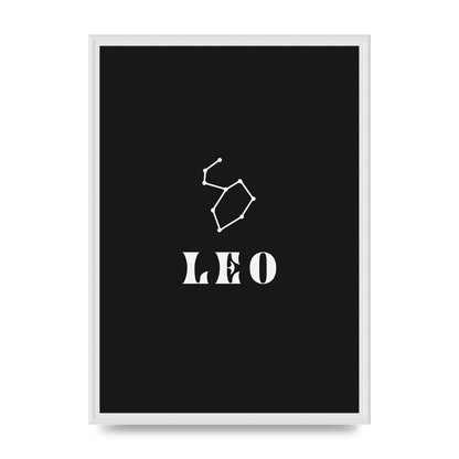 Minimalist Horoscope Star Sign Series Leo Art For The Home - A2 framed
