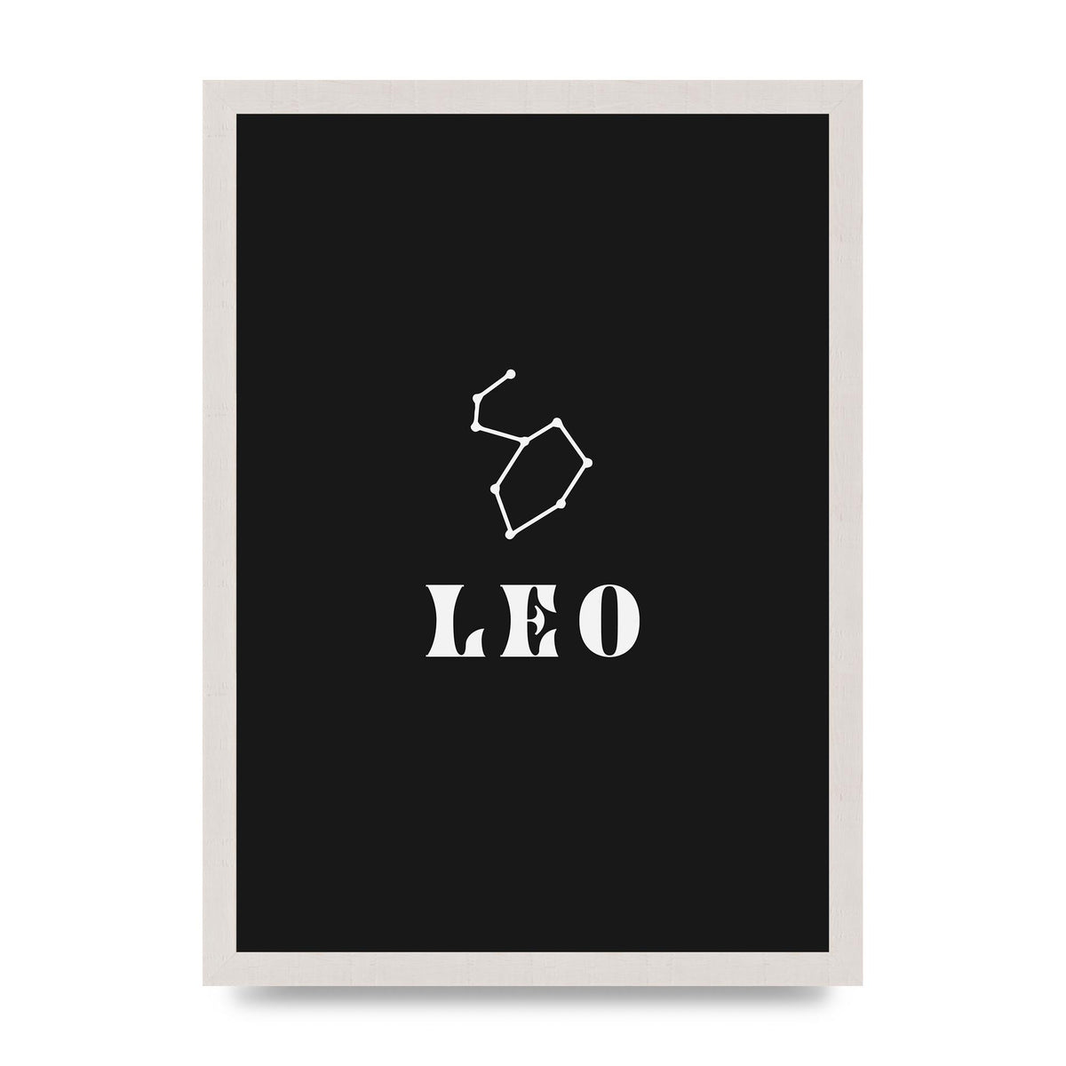 Minimalist Horoscope Star Sign Series Leo Art For The Home - A3 framed