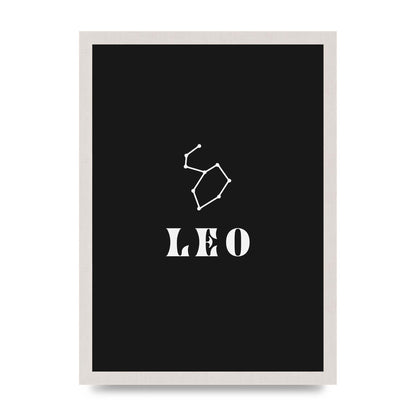 Minimalist Horoscope Star Sign Series Leo Art For The Home - A3 framed