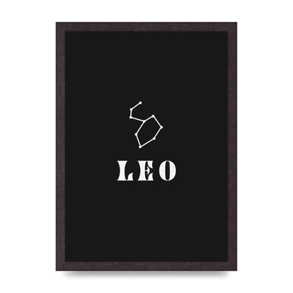 Minimalist Horoscope Star Sign Series Leo Art For The Home - A3 framed