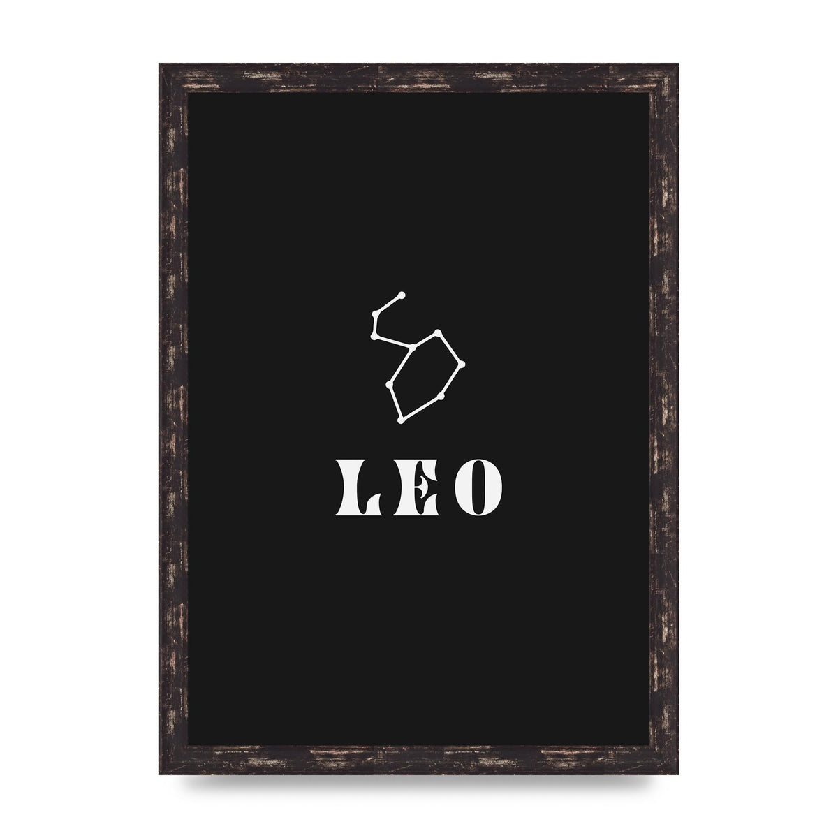 Minimalist Horoscope Star Sign Series Leo Art For The Home - A3 framed