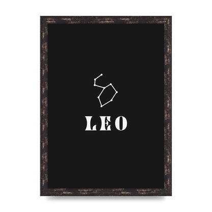Minimalist Horoscope Star Sign Series Leo Art For The Home - A3 framed