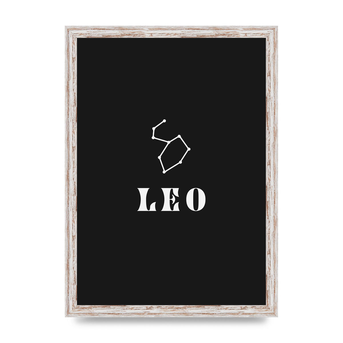 Minimalist Horoscope Star Sign Series Leo Art For The Home - A3 framed