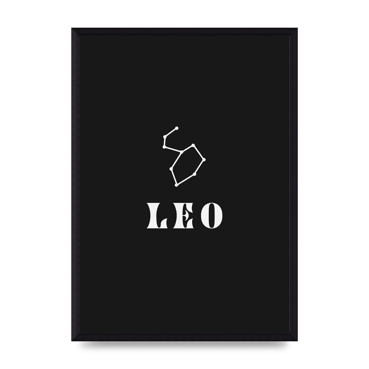 Minimalist Horoscope Star Sign Series Leo Art For The Home - A3 framed