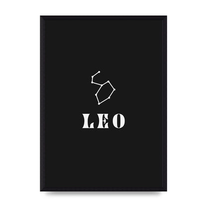 Minimalist Horoscope Star Sign Series Leo Art For The Home - A3 framed