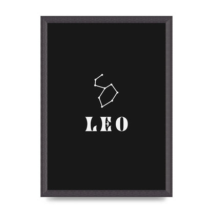 Minimalist Horoscope Star Sign Series Leo Art For The Home - A3 framed