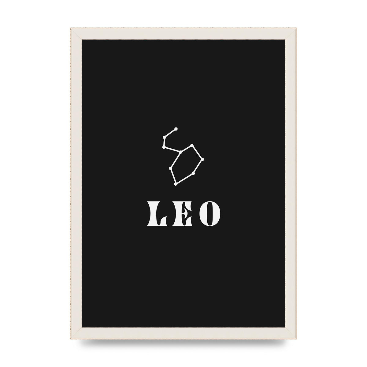 Minimalist Horoscope Star Sign Series Leo Art For The Home - A3 framed