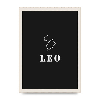 Minimalist Horoscope Star Sign Series Leo Art For The Home - A3 framed