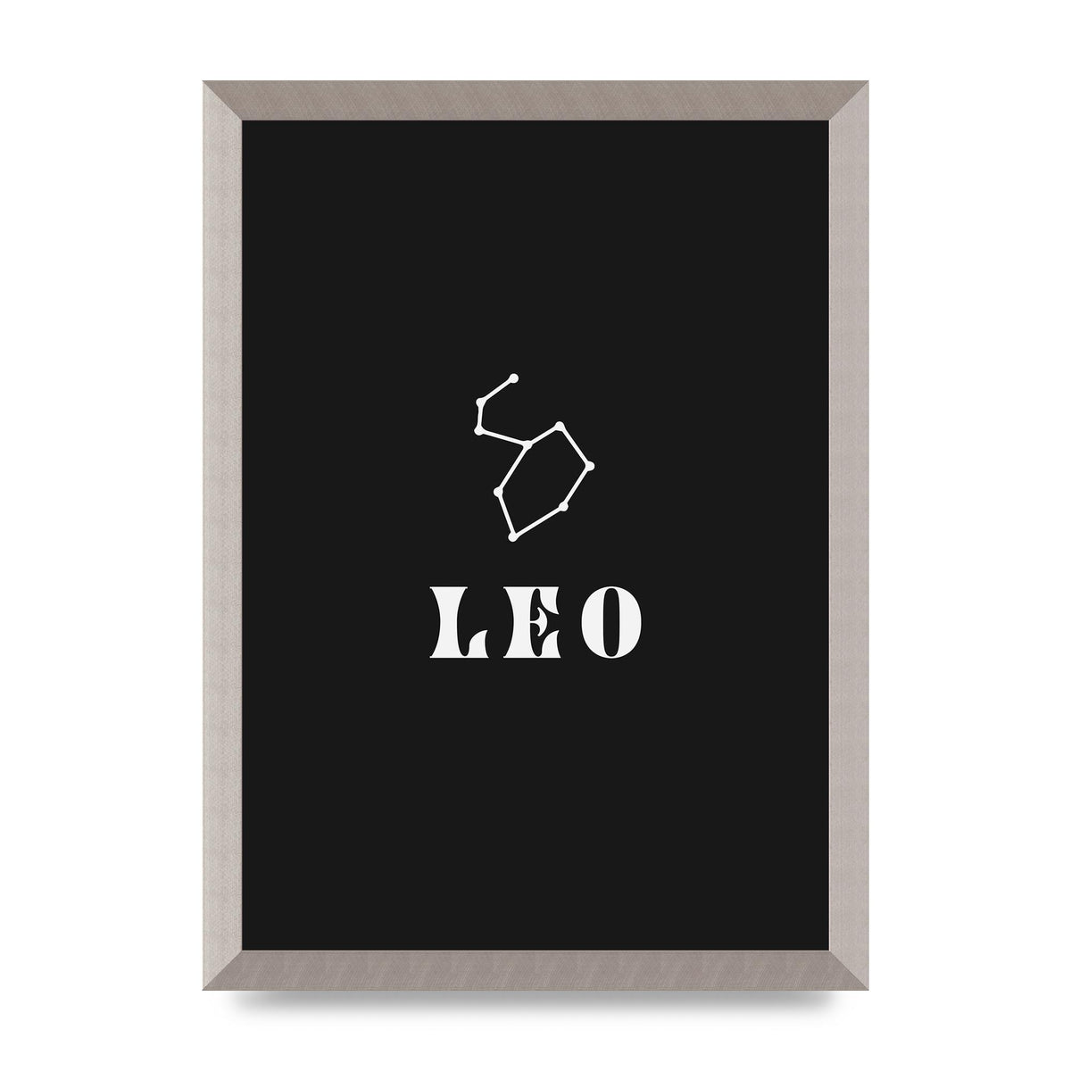 Minimalist Horoscope Star Sign Series Leo Art For The Home - A3 framed