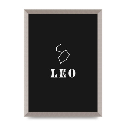 Minimalist Horoscope Star Sign Series Leo Art For The Home - A3 framed
