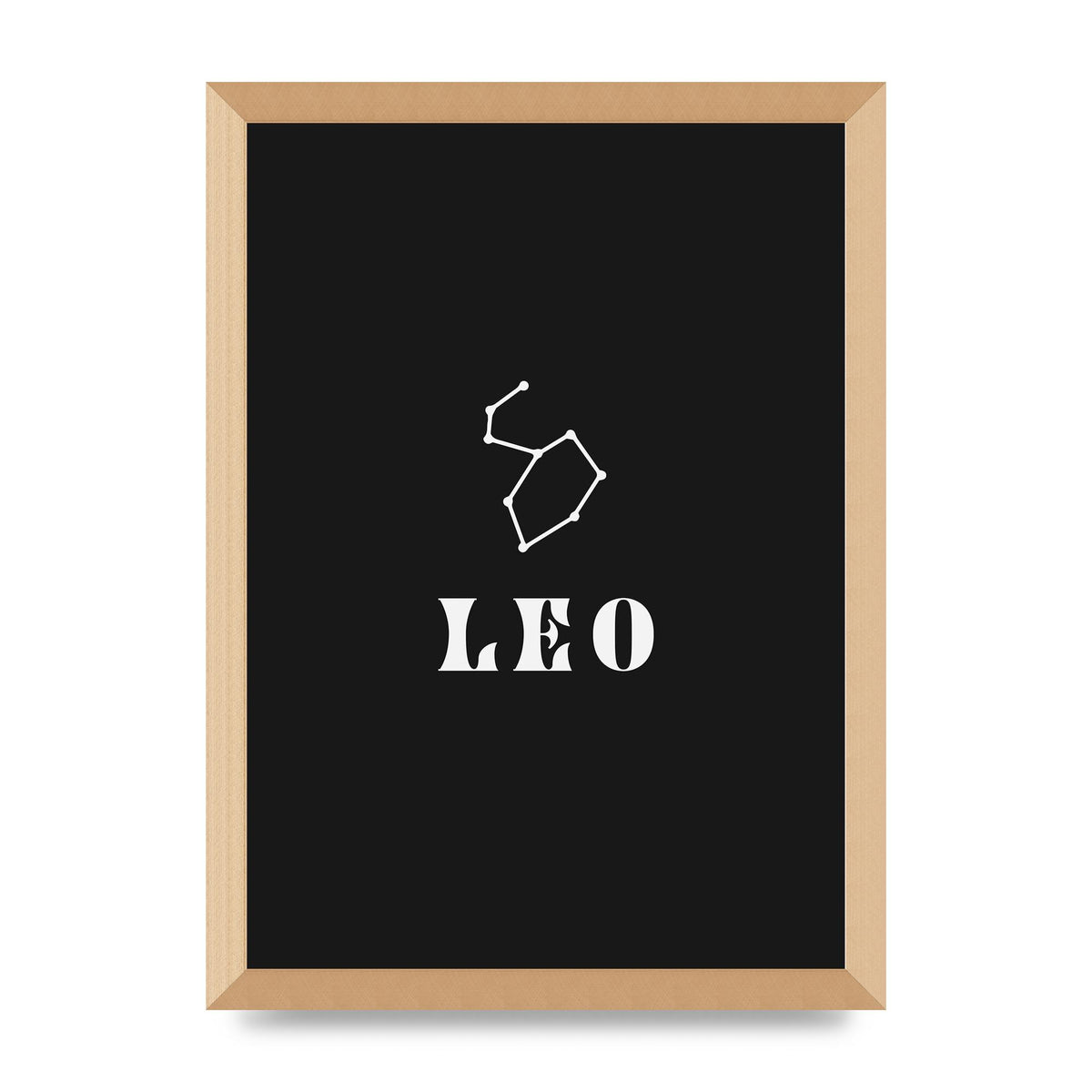 Minimalist Horoscope Star Sign Series Leo Art For The Home - A3 framed