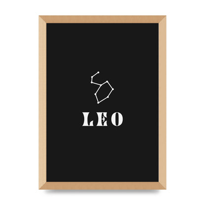 Minimalist Horoscope Star Sign Series Leo Art For The Home - A3 framed