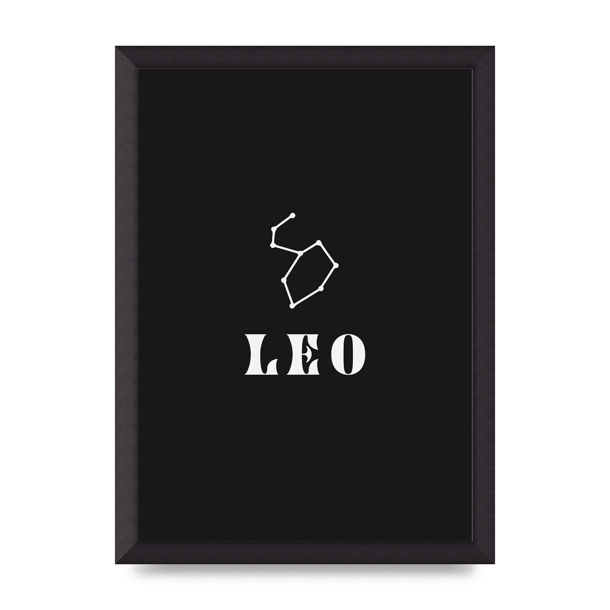 Minimalist Horoscope Star Sign Series Leo Art For The Home - A3 framed