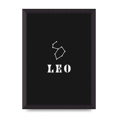 Minimalist Horoscope Star Sign Series Leo Art For The Home - A3 framed