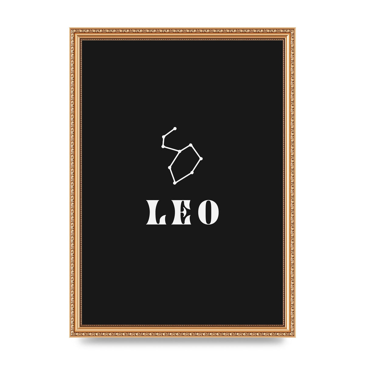 Minimalist Horoscope Star Sign Series Leo Art For The Home - A3 framed