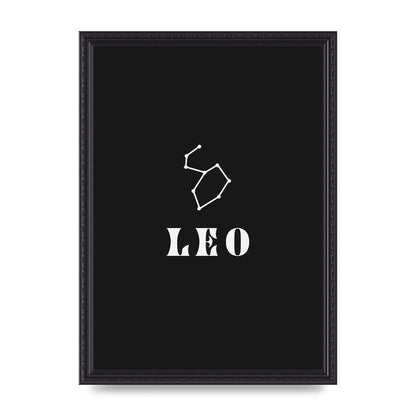 Minimalist Horoscope Star Sign Series Leo Art For The Home - A3 framed