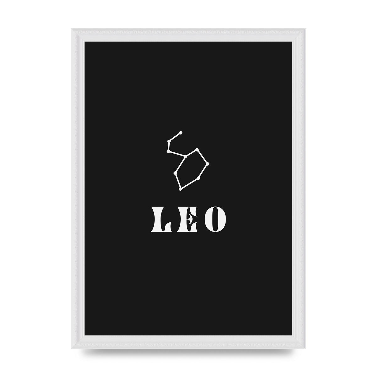 Minimalist Horoscope Star Sign Series Leo Art For The Home - A3 framed