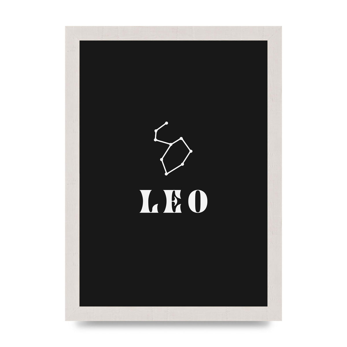 Minimalist Horoscope Star Sign Series Leo Art For The Home - A4 framed