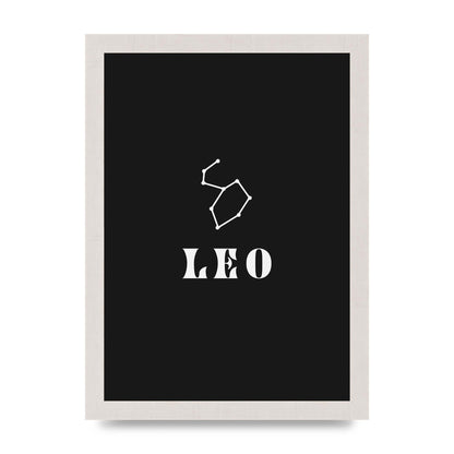 Minimalist Horoscope Star Sign Series Leo Art For The Home - A4 framed