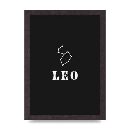 Minimalist Horoscope Star Sign Series Leo Art For The Home - A4 framed
