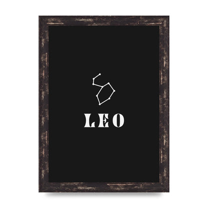 Minimalist Horoscope Star Sign Series Leo Art For The Home - A4 framed