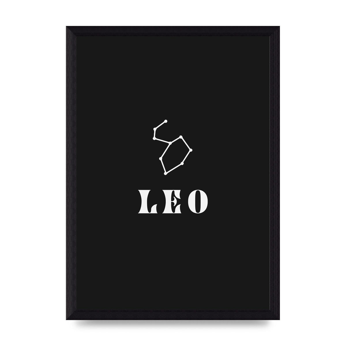 Minimalist Horoscope Star Sign Series Leo Art For The Home - A4 framed