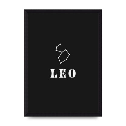 Minimalist Horoscope Star Sign Series Leo Art For The Home - A4 framed