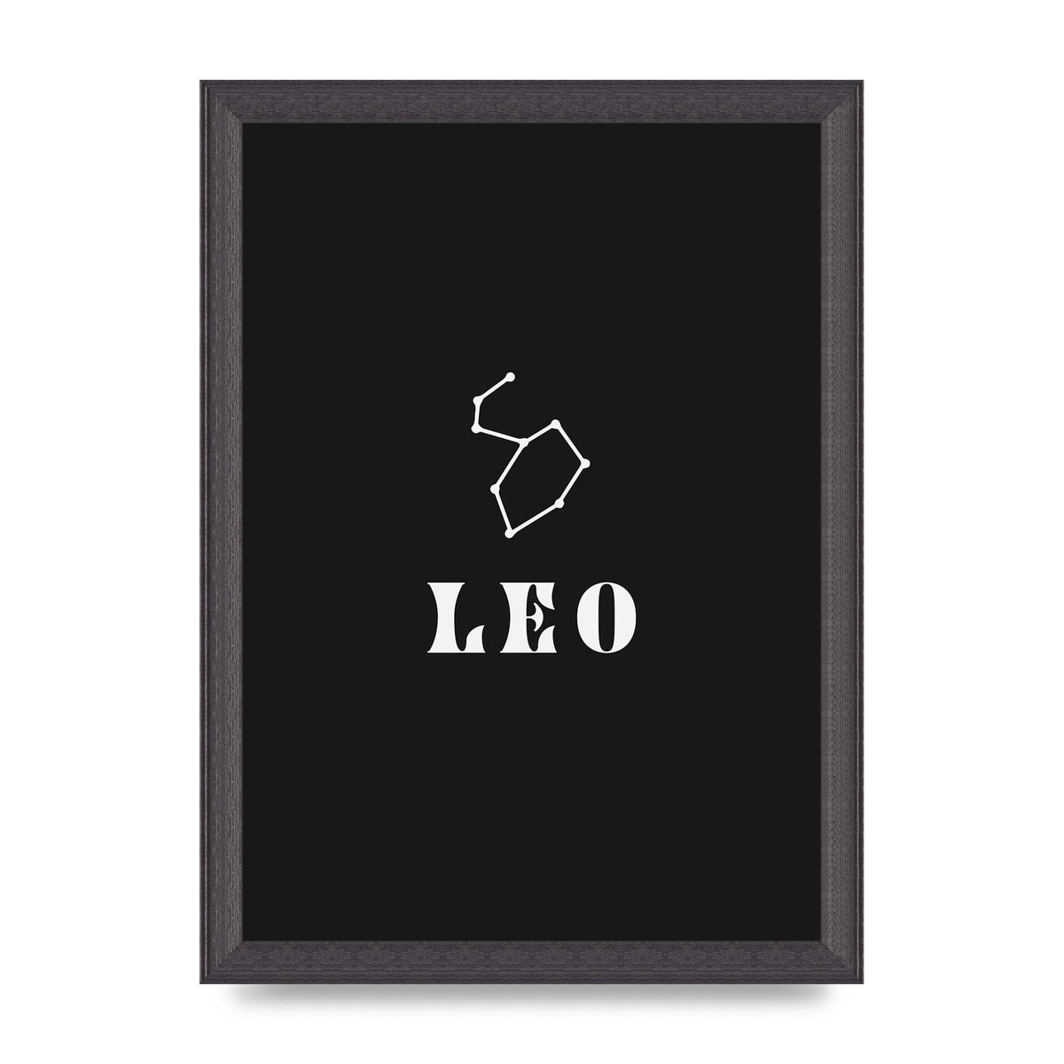 Minimalist Horoscope Star Sign Series Leo Art For The Home - A4 framed