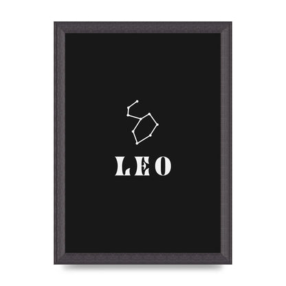Minimalist Horoscope Star Sign Series Leo Art For The Home - A4 framed