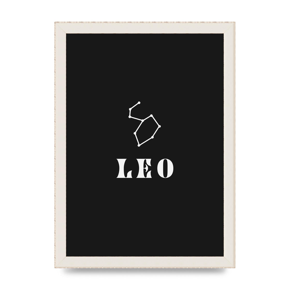 Minimalist Horoscope Star Sign Series Leo Art For The Home - A4 framed