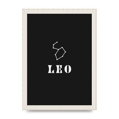 Minimalist Horoscope Star Sign Series Leo Art For The Home - A4 framed
