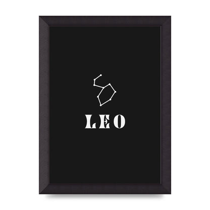 Minimalist Horoscope Star Sign Series Leo Art For The Home - A4 framed
