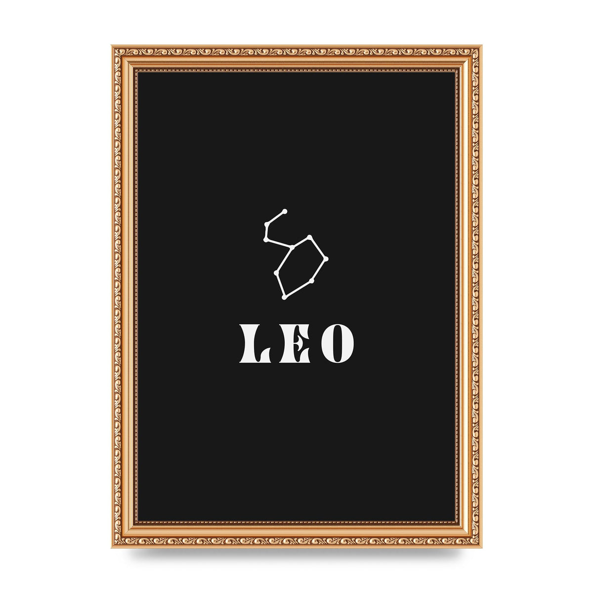 Minimalist Horoscope Star Sign Series Leo Art For The Home - A4 framed