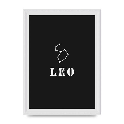 Minimalist Horoscope Star Sign Series Leo Art For The Home - A4 framed