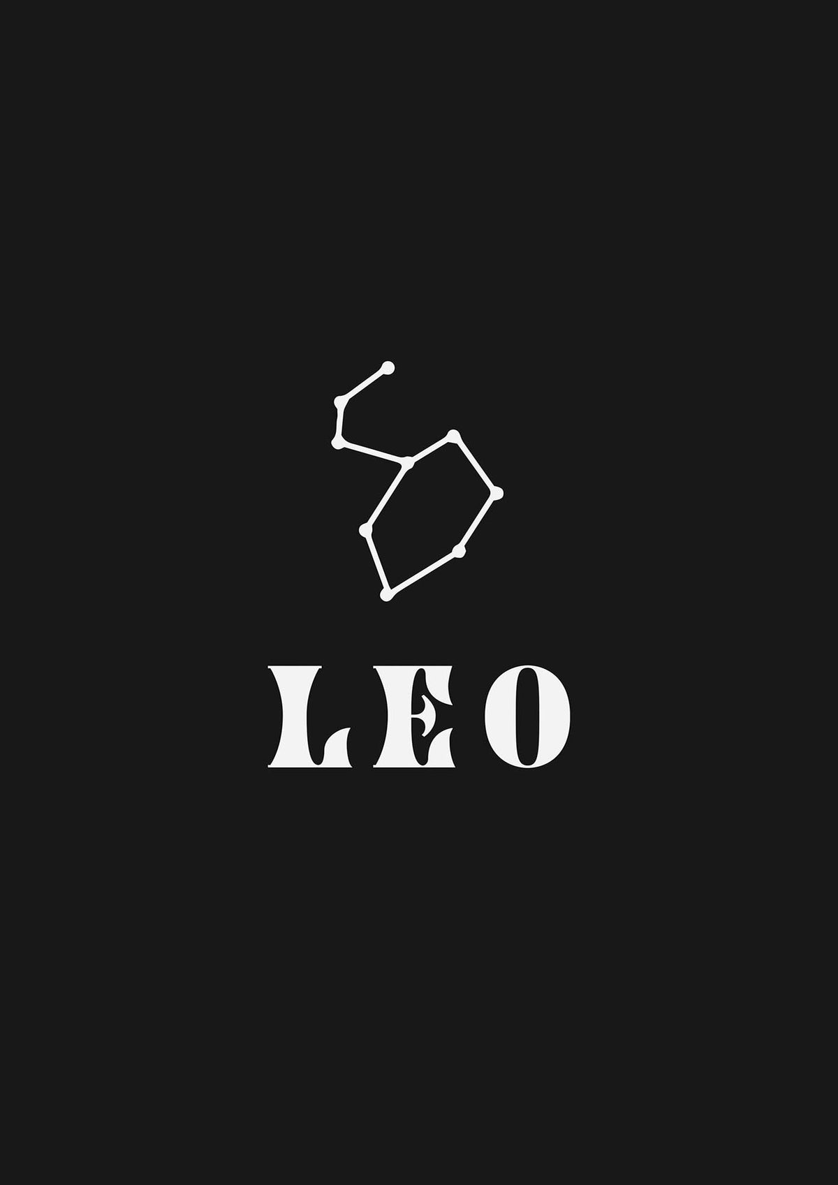 Minimalist Horoscope Star Sign Series Leo Art For The Home - detail