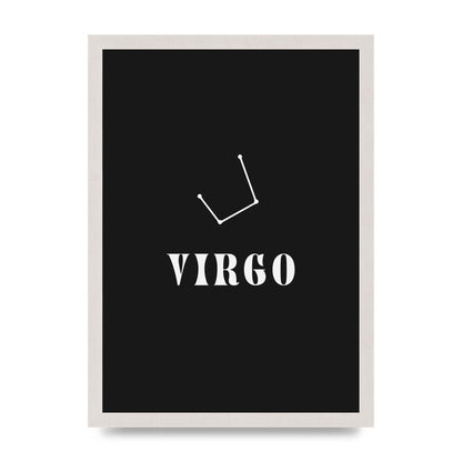 Minimalist Horoscope Star Sign Series Virgo Printed Poster - A3 framed