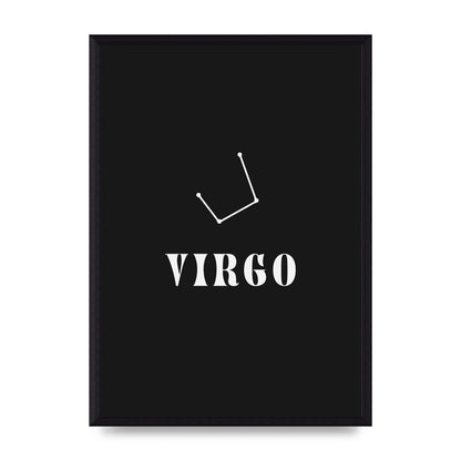 Minimalist Horoscope Star Sign Series Virgo Printed Poster - A3 framed