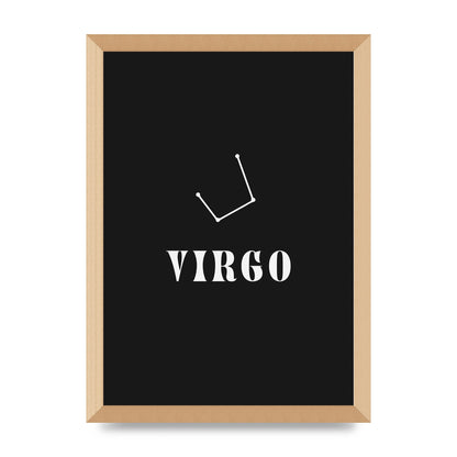 Minimalist Horoscope Star Sign Series Virgo Printed Poster - A3 framed