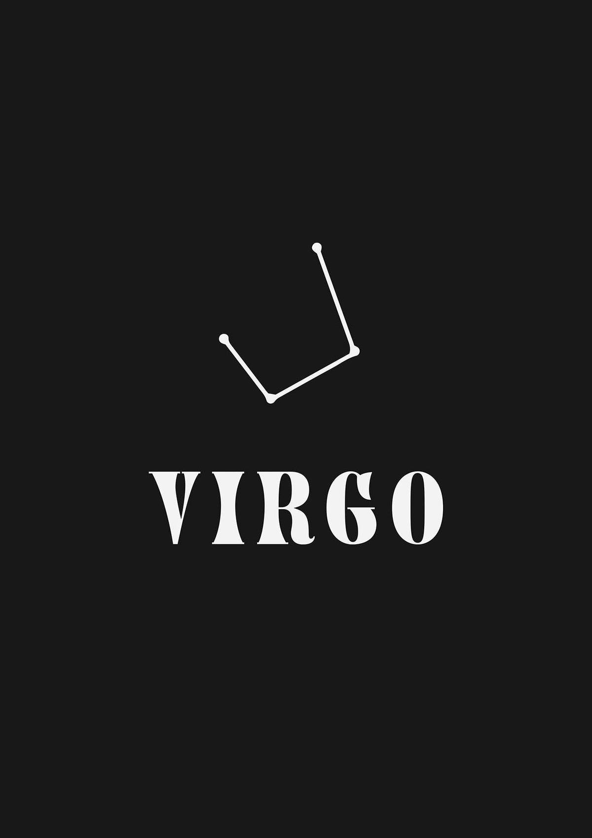 Minimalist Horoscope Star Sign Series Virgo Printed Poster - detail