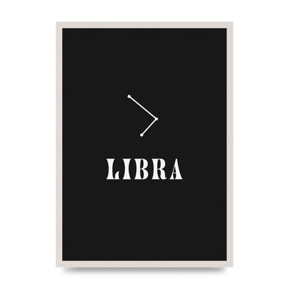 Minimalist Horoscope Star Sign Series Libra Wall Art - A2 framed