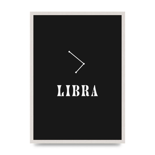 Minimalist Horoscope Star Sign Series Libra Wall Art - A2 framed