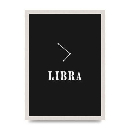 Minimalist Horoscope Star Sign Series Libra Wall Art - A3 framed