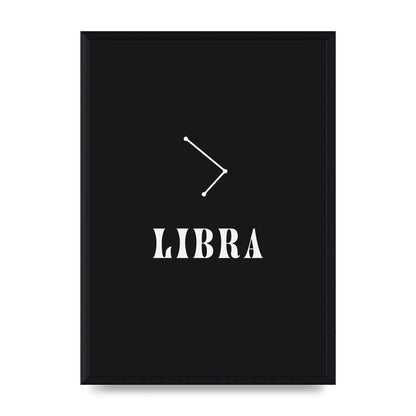 Minimalist Horoscope Star Sign Series Libra Wall Art - A3 framed