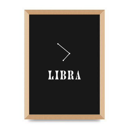 Minimalist Horoscope Star Sign Series Libra Wall Art - A3 framed