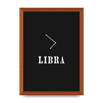 Minimalist Horoscope Star Sign Series Libra Wall Art - A3 framed