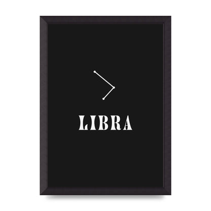 Minimalist Horoscope Star Sign Series Libra Wall Art - A3 framed