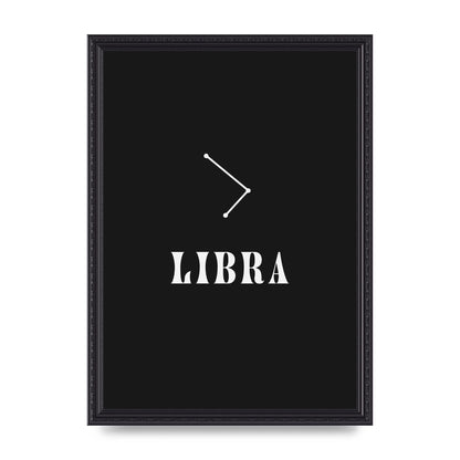 Minimalist Horoscope Star Sign Series Libra Wall Art - A3 framed