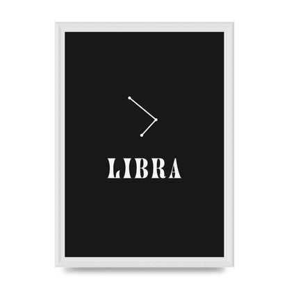 Minimalist Horoscope Star Sign Series Libra Wall Art - A3 framed