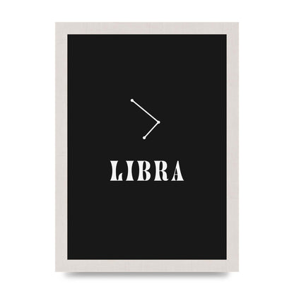 Minimalist Horoscope Star Sign Series Libra Wall Art - A4 framed